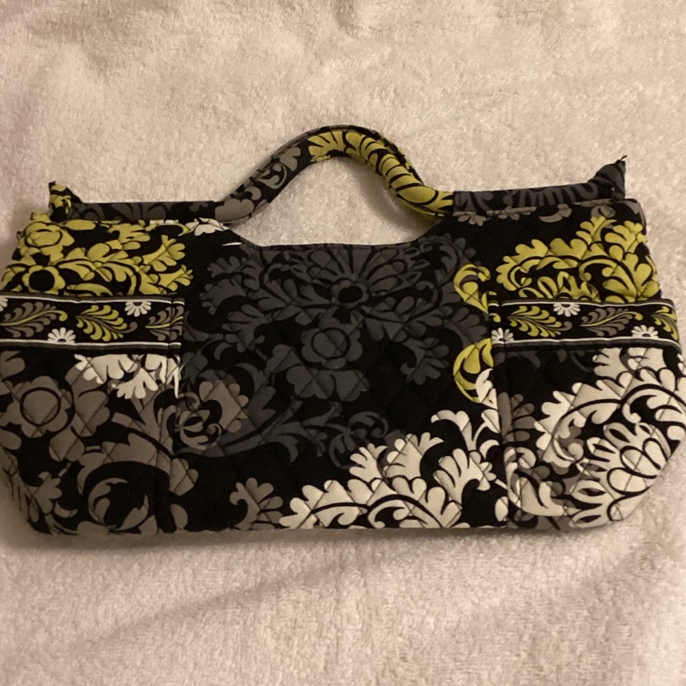 Vera Bradley Black and Green Floral Shoulder Bag